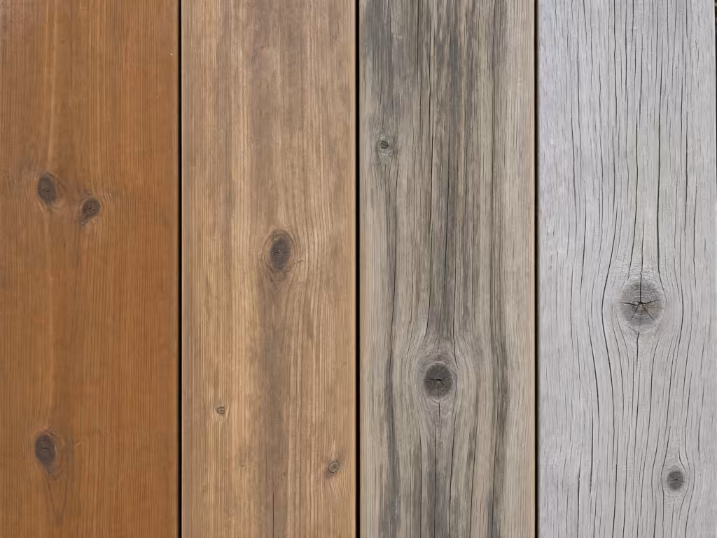 Thermowood uden behandling over årene